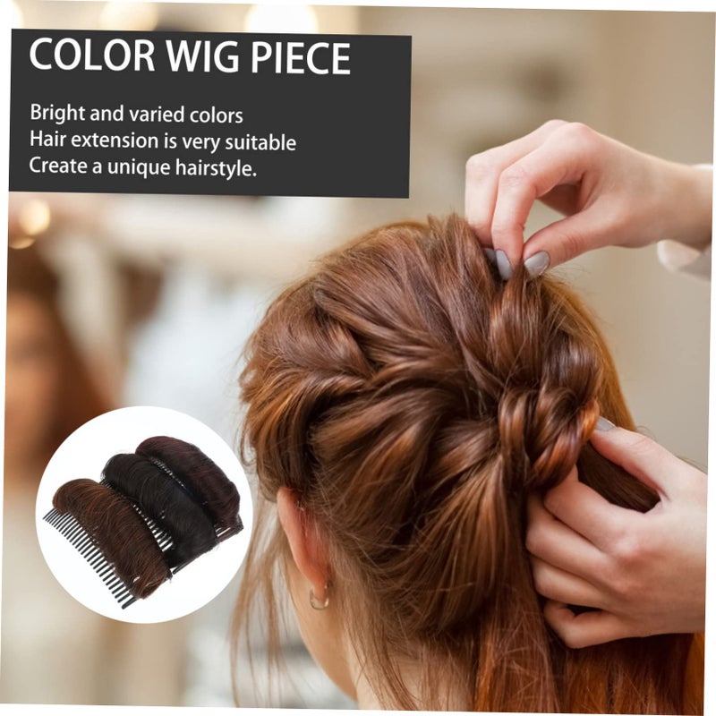 Volumizing Hair Combs Set Of 3 For Women Styling Accessory Curly Ponytail Black - Image 4