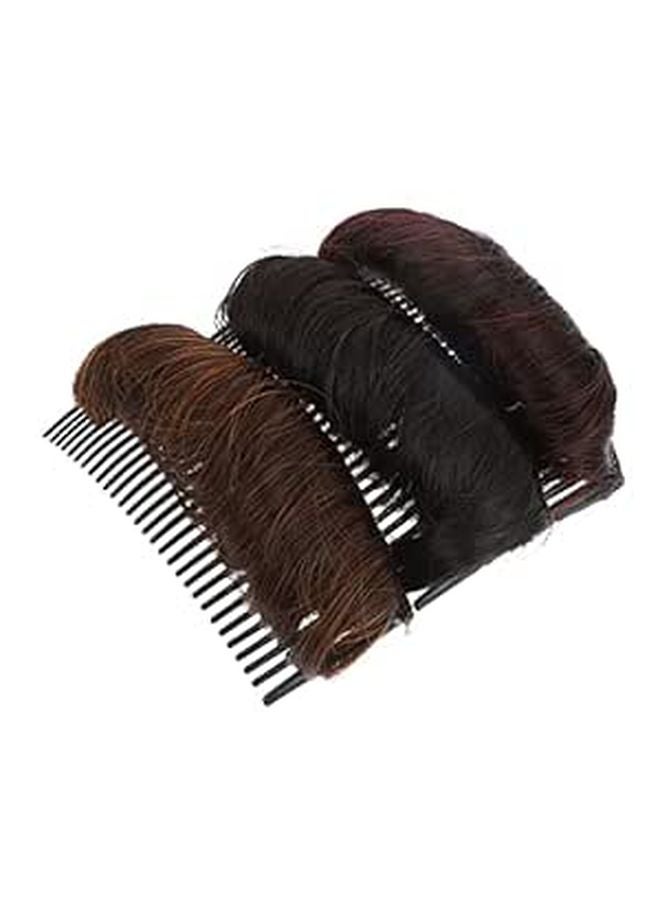 Volumizing Hair Combs Set Of 3 For Women Styling Accessory Curly Ponytail Black - Image 1