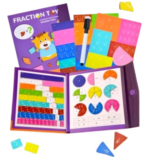 RITHVI STORE Magnetic Fraction Book Learning Toys for Kids, Arithmetic Teaching Montessori Toys, Brain Development Circles Educational Games, Wooden Book Set, Birthday Gifts for Boys and Girls - Image 1
