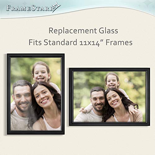 FrameStarr - 11x14 Heat Strengthened Glass - Crystal Clear - Shatterproof & Scratch Proof Picture Frame Replacement Glass - Semi Tempered Cover Sheet - Image 3