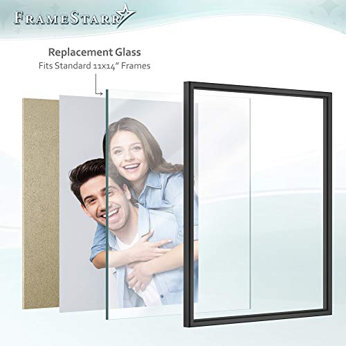 FrameStarr - 11x14 Heat Strengthened Glass - Crystal Clear - Shatterproof & Scratch Proof Picture Frame Replacement Glass - Semi Tempered Cover Sheet - Image 4