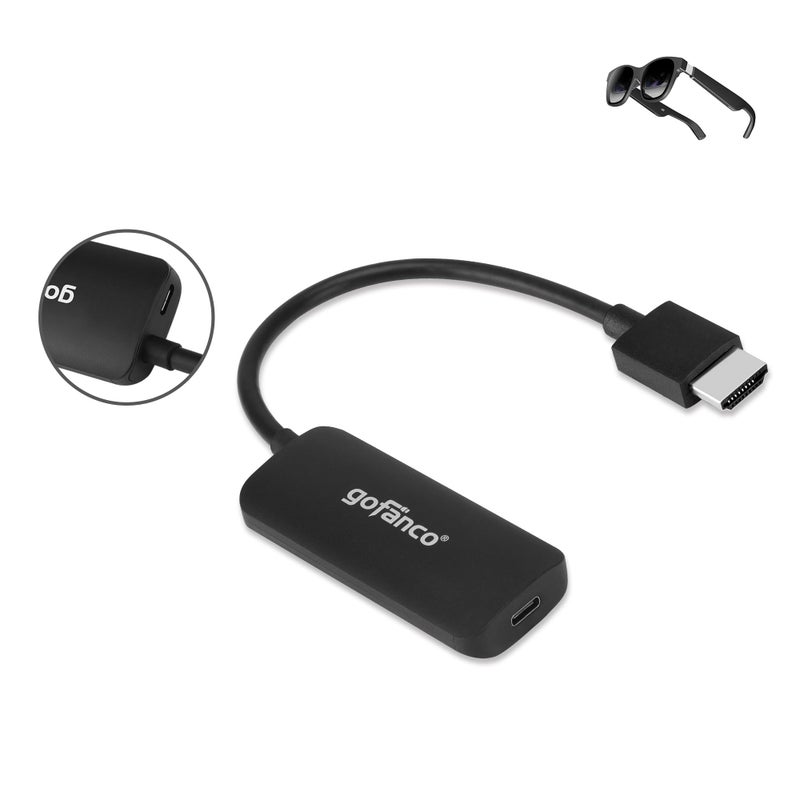 gofanco HDMI 2.0 to USB C Converter (HDMI to USB-C Monitor) â€“ Compatible with Xreal, Rokid Air/Max, VITURE One, RayNeo, Portable Monitor, laptops, Switch, ROG Ally, Steam Deck, PS4/5, Xbox(HDMIUSBC) - Image 1