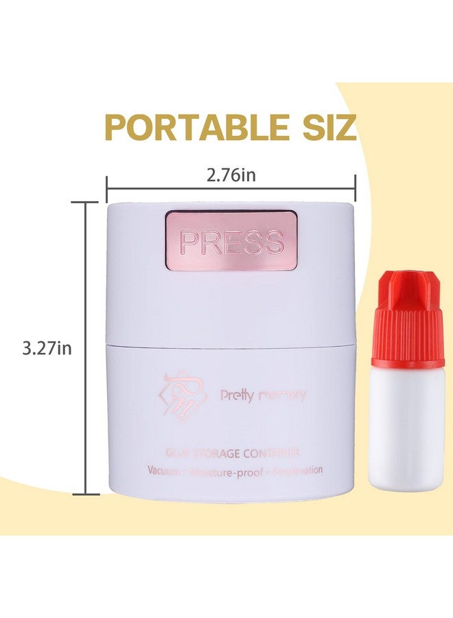 Pretty memory Glue Storage Container Tank Eyelash Extensions Adhesive Jar Stand Sealed Lash Extension Supplies White - Image 2