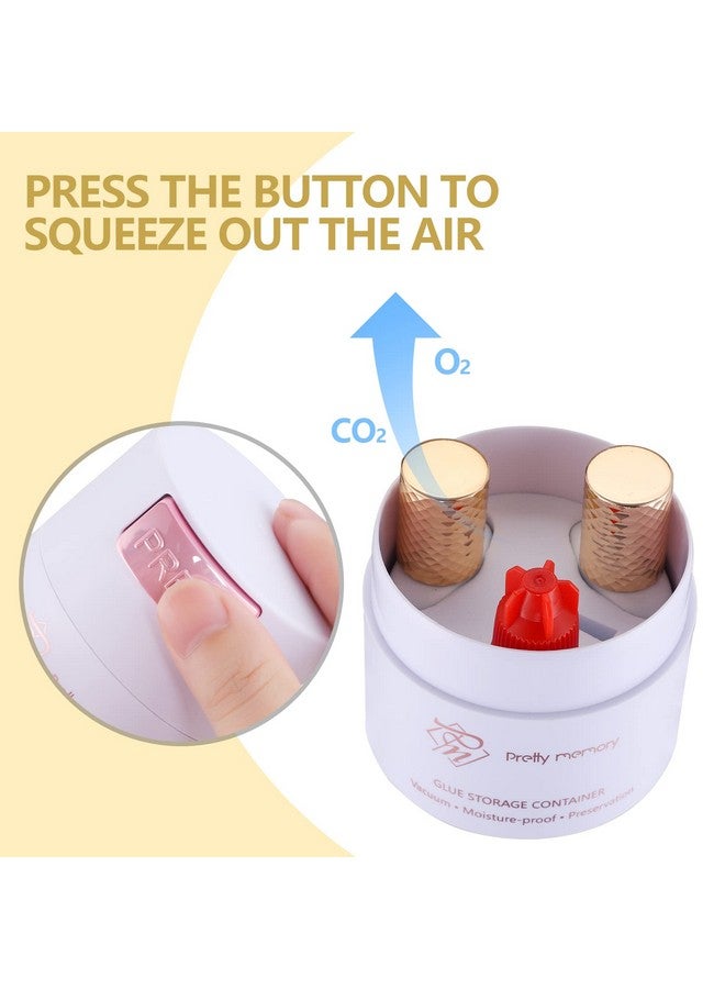 Pretty memory Glue Storage Container Tank Eyelash Extensions Adhesive Jar Stand Sealed Lash Extension Supplies White - Image 4