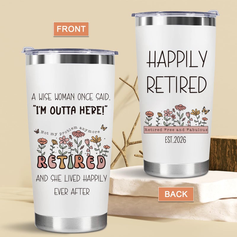 ARTINAEL Retirement Gift for Woman 2026 â€“ Best Retirement Present with Humorous Happy Retired Quotes for Teacher, Mom, Nurse, Doctor, Coworker, Boss Lady â€“ Funny Retiring Coffee Tumbler & Tote Bag Set - Image 4