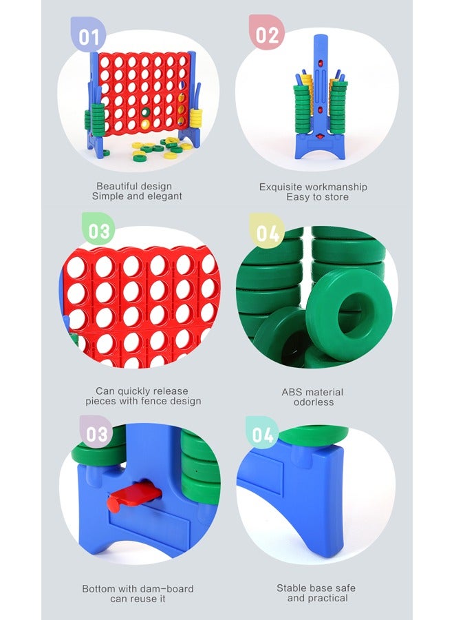 JSAITOYS Outdoor Garden Play Educational Chess Game Plastic Material Giant 4 Connect In A Row  - Image 3