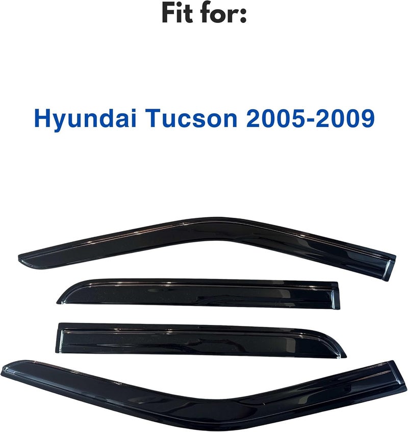 Immortal Group IG Window Visor for Hyundai Tucson 2005-2009 - 4PC Rain Guard Deflector - Image 2