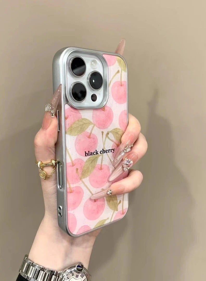 NIBEMINENT Refreshing Pink Cherry Protective TPU Case Cover For iPhone 17, Cherry Blossom Screen