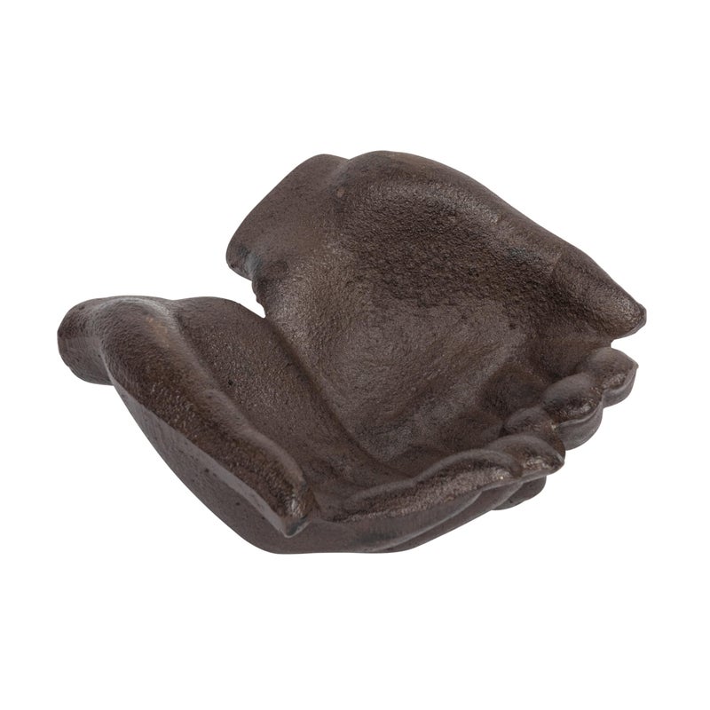 Creative Co-op Creative CoOp Cast Iron Hands Dish with Rust Finish 