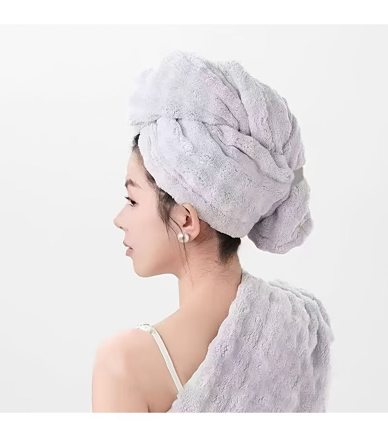 Clear Sky Blue Super Absorbent Quick Dry Hair Drying Cap - Image 5