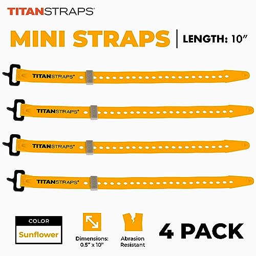 TitanStraps Titan Utility Straps Mini Straps Set to Organize Computer Cables Arts Crafts and Fishing Rods 10 Length 4Pack Sunflower - Image 3