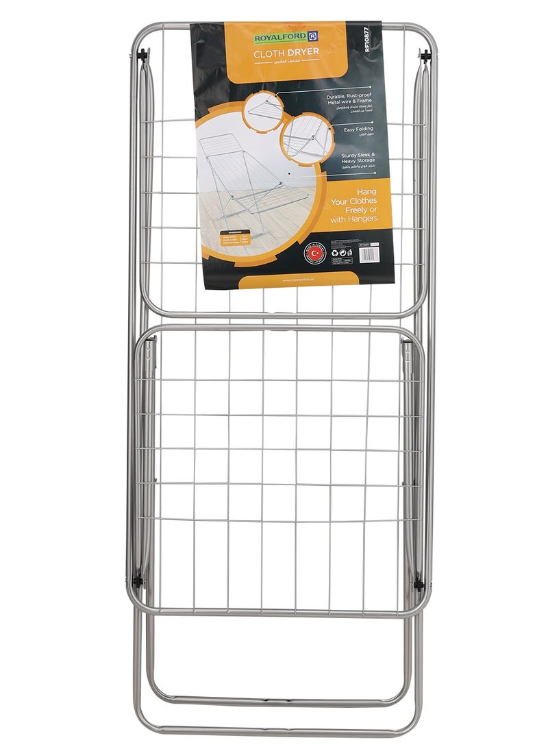 Royalford Cloth Dryer RF10877 | Metal Drying Rack | Multifunctional Air Dryer Ideal for Indoor/Outdoor | Easy Store & Folding Clothes Dryer  - Image 2