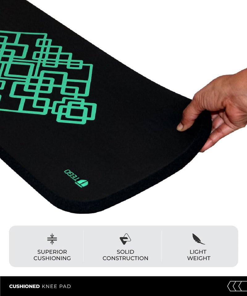 TEGO Raise Cushioned Strength Pad - Knee Pad, Yoga Pad, Yoga Cushion, Thick Mat for Men, Women,Kids (Black Green, 25 x 60 x 2 (Thickness)) - Image 3