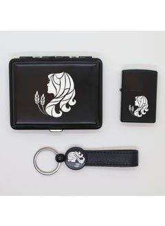 Ada Lazer Personalized Virgo Metal Plate, Zippo Lighter and Keychain Set  - Image 1