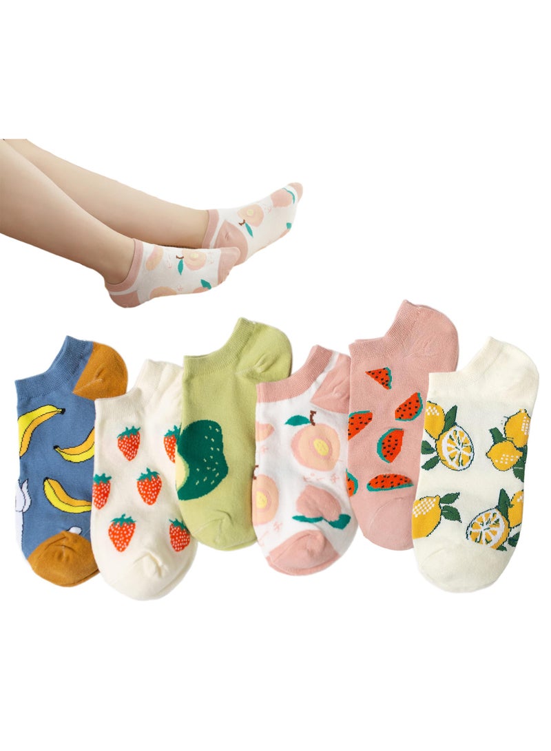 Sweet seven 6-Pack of Aesthetic Funny Ankle Socks for Women - Cute, Fun, and No Show Low Cut Socks for Girls and Teens  - Image 1