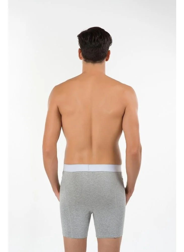 كوم Long Double Button Long Men's Boxer - Gray