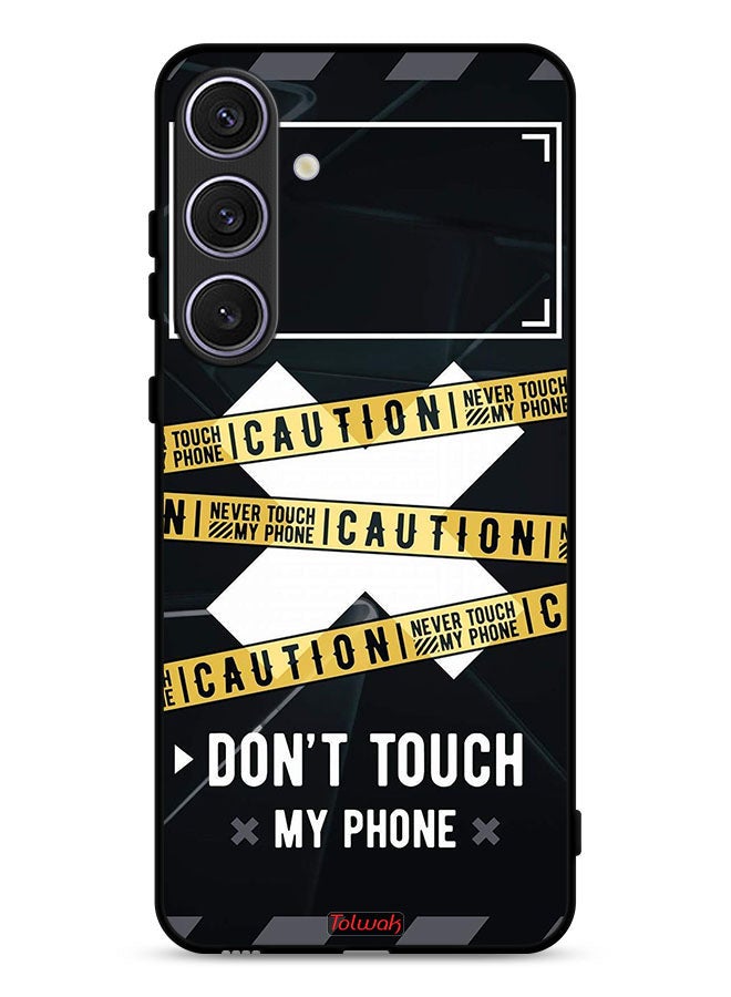 Tolwak Samsung Galaxy S25 FE Protective Case Cover Caution Never Touch My Phone - Image 1