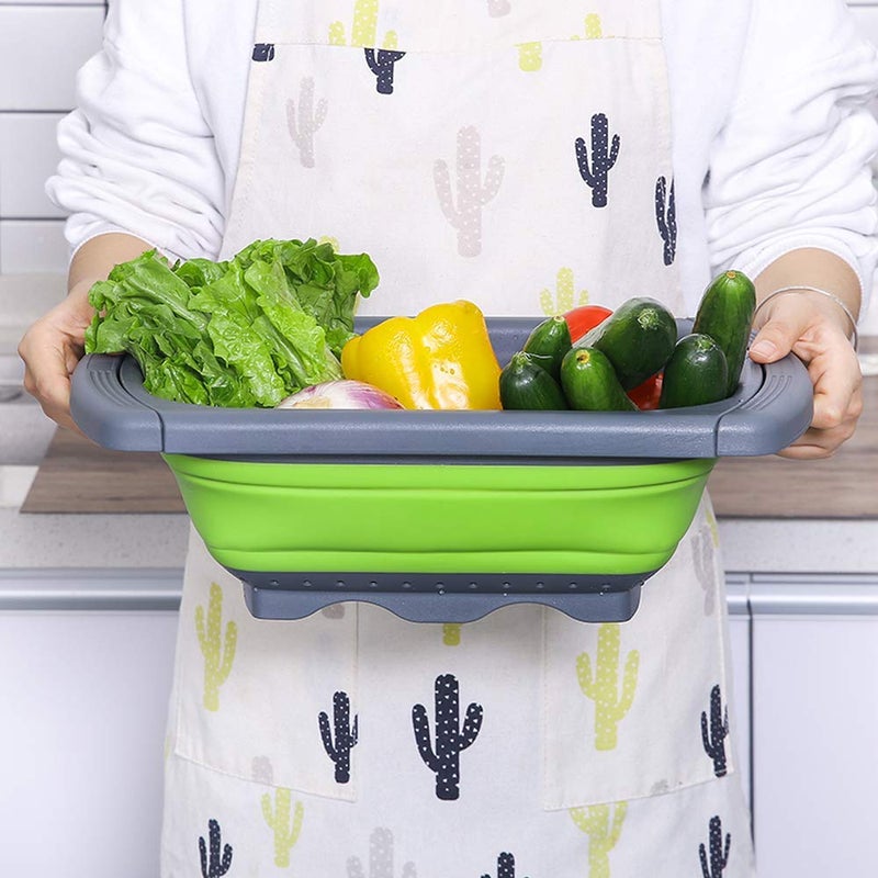 LUVINA Collapsible Colander - Over-The-Sink Silicone Strainer by Kitchen Addicts | Space-Saver, Colorful, Folds to 1/4 Original Size! Extendable Handles, BPA-Free/Dishwasher-Safe (Multicolour) - Image 4