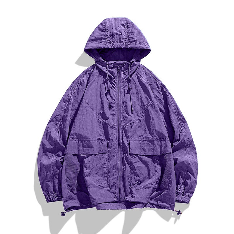 Generic 24 Summer Sports Womens Breathable Fashionable Workwear Outdoor Skin Clothing Ultraviolet Protection Windbreaker Couples Japanese Jacket 2350 purple 
