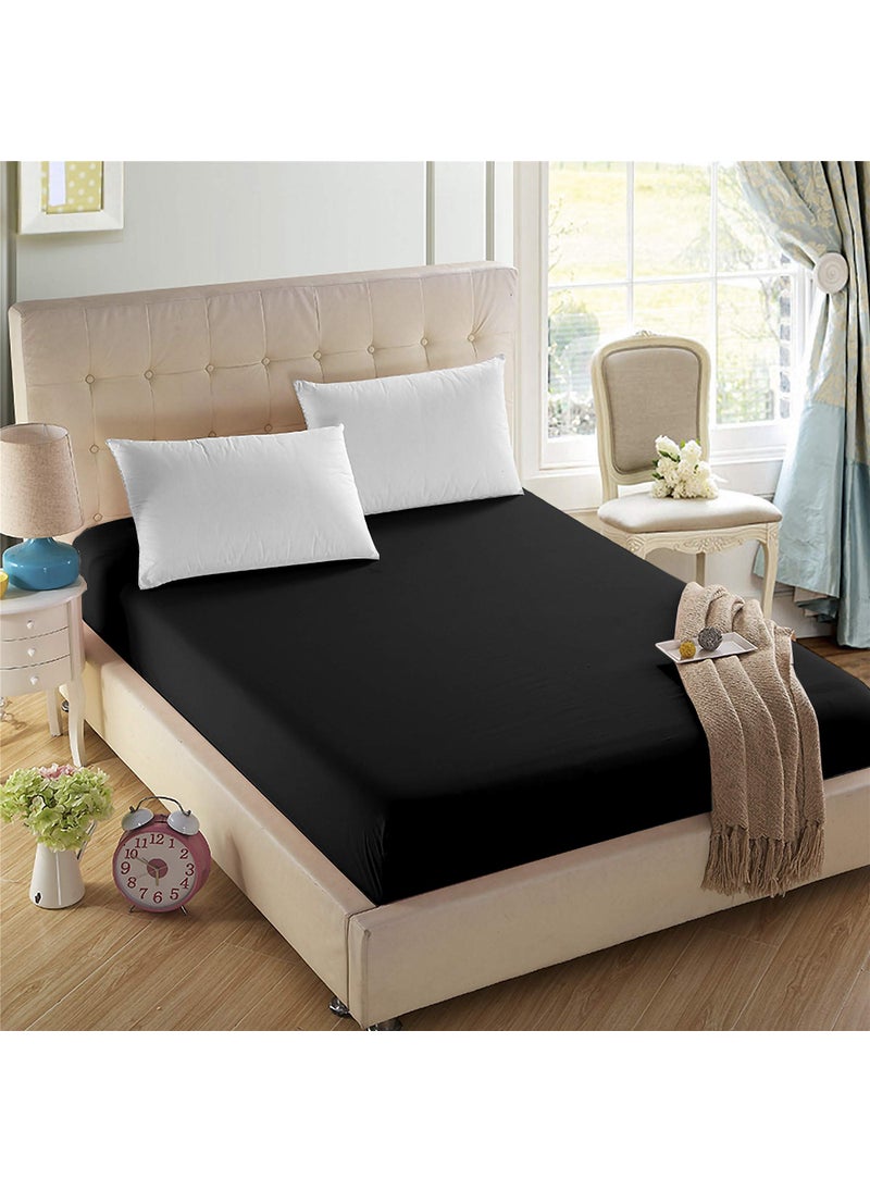 4U'LIFE 4U'LIFE 2-Pack Fitted Sheets Prime 1800 Series  Ultra Soft & Comfortable  Double Brushed Microfiber (Black  2-Pack King)  - Image 2