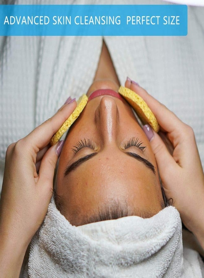 12Pcs Large Facial Sponges Reusable Natural Face Sponges Cleansing Puff Mask Make Up Remover Sponge Pads Cellulose Sponge Face Wash Reusable Round Face for Facial Cleaning SPA - Image 5