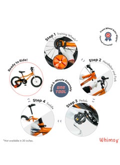 Whimsy Whimsy - Classic 12" Kids Bike  2-Minute Assembly, Handbrake, Child-Friendly Cycle, Adjustable Saddle - Orange  - Image 4