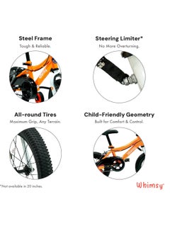 Whimsy Whimsy - Classic 12" Kids Bike  2-Minute Assembly, Handbrake, Child-Friendly Cycle, Adjustable Saddle - Orange  - Image 3