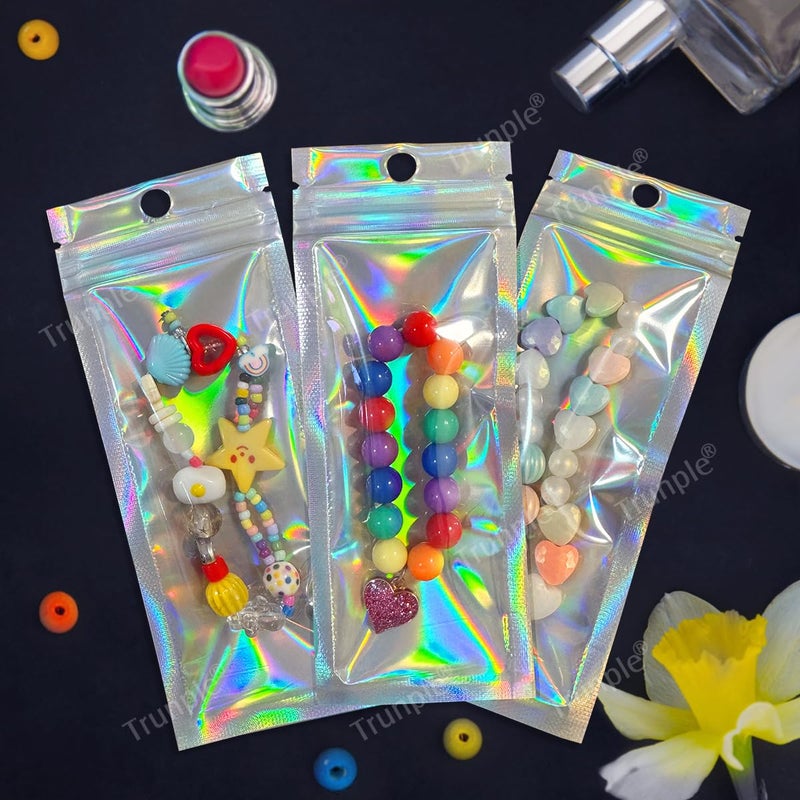 Trunple Smell Proof Bags & Resealable Foil Pouch Bag [100 PCS ] Great for Party Favor Food Storage (Holographic Color, 2.4x5.9") - Image 3