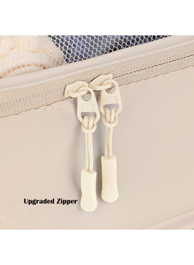 Eowhitu Travel Packing Organizers Set 8 Pieces,Waterproof Travel Bags for Suitcase, Packing Cubes for Storage Luggage, Bra, Underwear and Shoes Pouches 8 Packs-Beign - Image 4