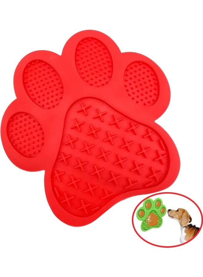 NIBEMINENT Silicone Slow Feeder Dog Treat Dispensing Mat Red 7 x 0.25inch - Image 1