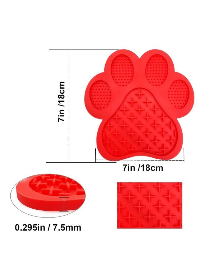 NIBEMINENT Silicone Slow Feeder Dog Treat Dispensing Mat Red 7 x 0.25inch - Image 2
