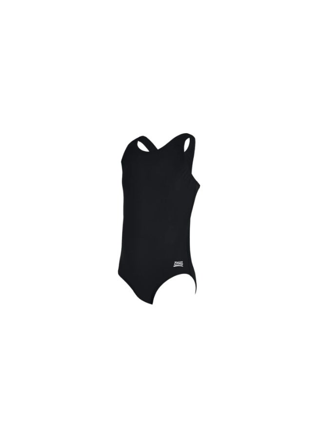 Zoggs Girls Cottesloe Sportsback Swimsuit  Black | Ecolast+ Fabric, 100% Chlorine Proof, UPF 50+, Racerback Comfort, Quick-Dry & Durable Support for Swim Training & Play | 463303-BK30 - Image 1