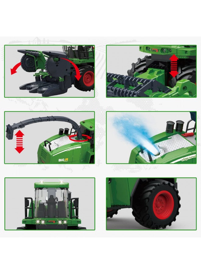 fisca Remote Control Harvester Tractor with 2 Grian Combine Heads, RC Farm Tractor Truck 2.4Ghz Farm Vehicle Toy with Light and Spray for Kids - Image 5