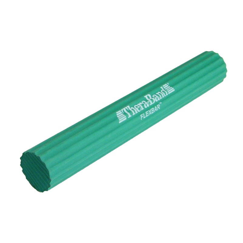 THERABAND FlexBar, Tennis Elbow Therapy Bar, Relieve Tendonitis Pain & Improve Grip Strength, Resistance Bar for Golfers Elbow & Tendinitis, Green, Medium, Intermediate - Image 1
