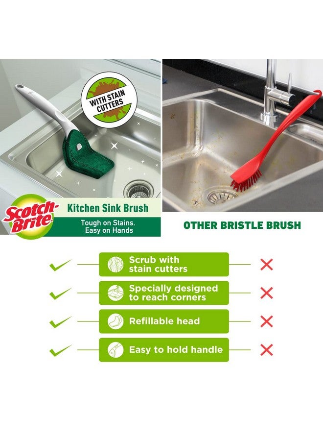 Scotch  Plastic Kitchen Sink Brush (Silver) ( Kitchen Sink Brush, Pack Of 1) - Image 2