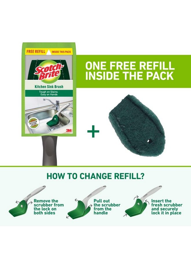 Scotch  Plastic Kitchen Sink Brush (Silver) ( Kitchen Sink Brush, Pack Of 1) - Image 5