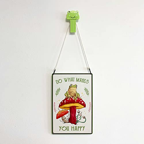 CrazySign Funny Frog Mushroom Decor Metal Sign: Cute Cottagecore & Forest Decor for Bathroom, Kitchen, Bedroom, and Home, 12 x 8 Inch (247) - Image 3