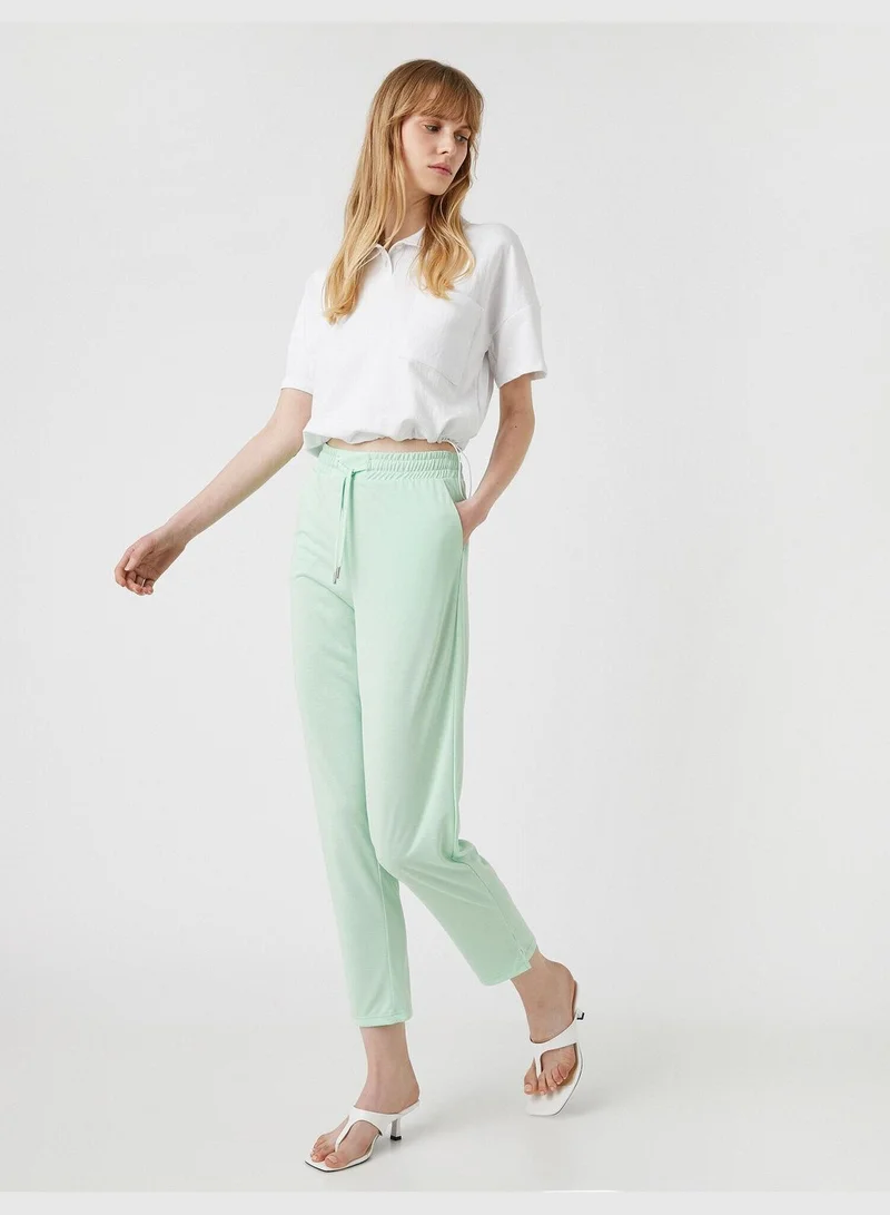 كوتون Elastic Waist Capri Pants