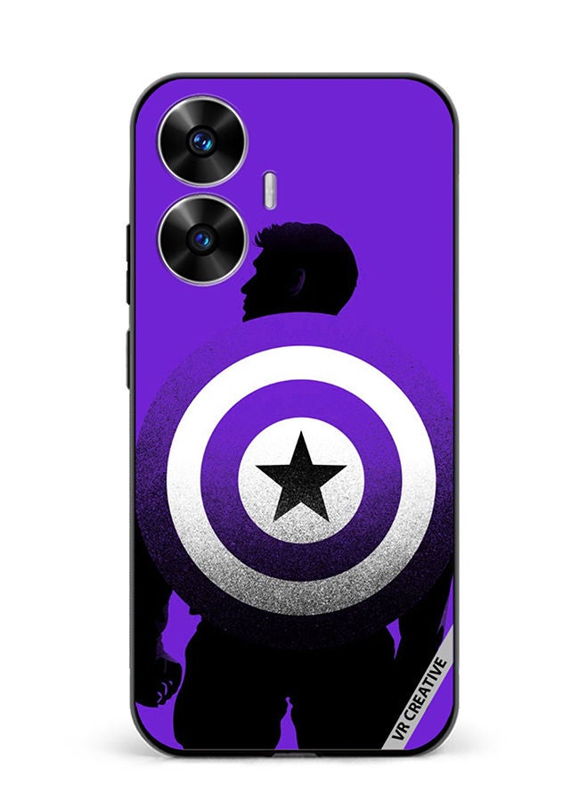 VR CREATIVE Protective Case Cover For Realme C55 Purple Captain America Design Multicolour - Image 1