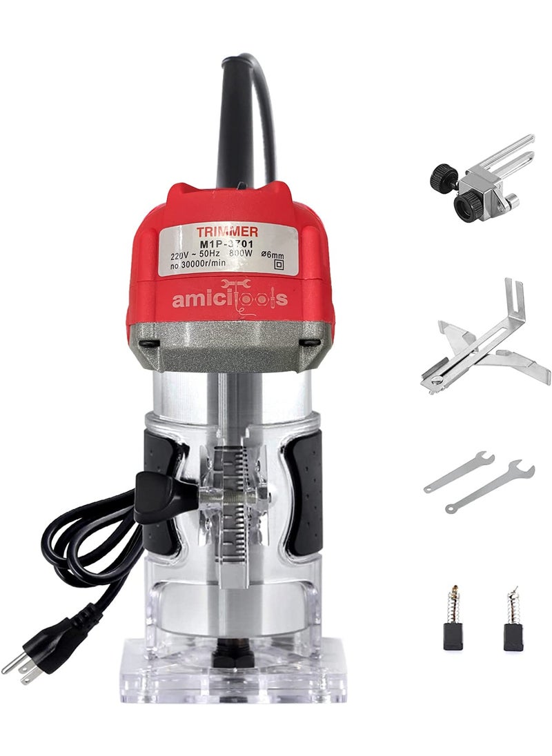 amiciTools amiciTools 800W Electric Wood Trimmer 220V 30000RPM 6mm Collect Chuck Woodworking Tool for Wood Trimming Engraving Carving Wood Trimming Machine  - Image 1