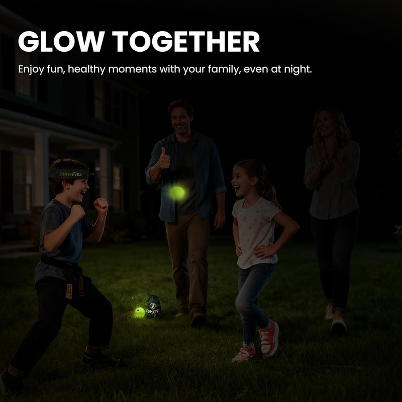 TEKXYZ GlowFlex™ Reflex Ball with Counter App, Glow-in-the-Dark | ® Online Community for Boxing Ball, Ideal for Coordination, Stress Relief, Home Workouts & Fitness | Stocking Stuffer Gift for All Ages - Image 2