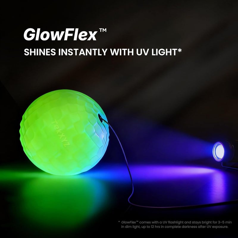 TEKXYZ GlowFlex™ Reflex Ball with Counter App, Glow-in-the-Dark | ® Online Community for Boxing Ball, Ideal for Coordination, Stress Relief, Home Workouts & Fitness | Stocking Stuffer Gift for All Ages - Image 3