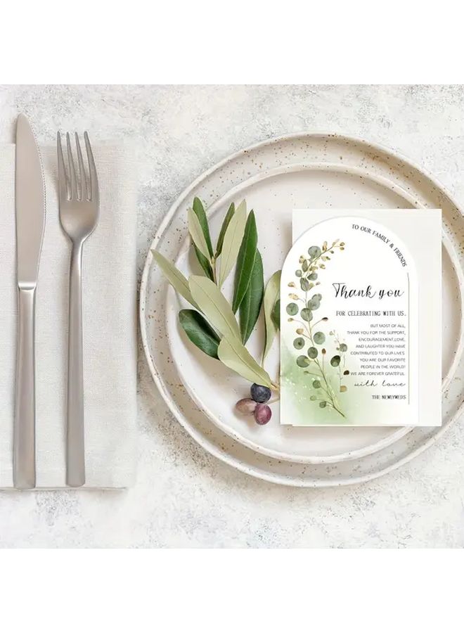 50pcs Thank You Cards for Wedding Dinner Party Table Decor Writable Blessing Messages - Image 4