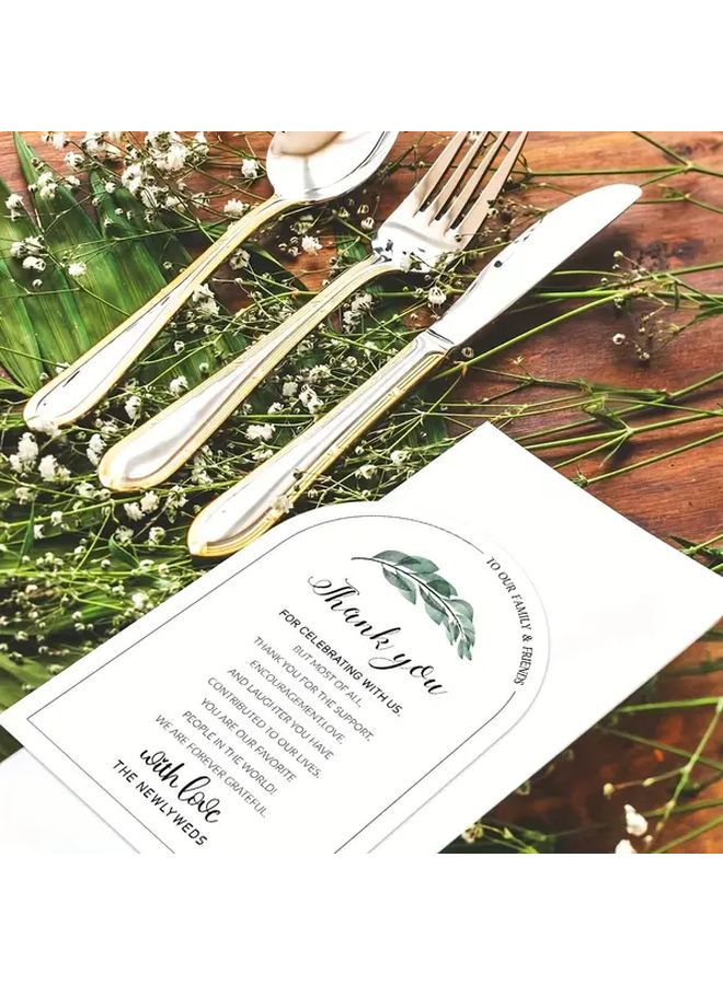 50pcs Thank You Cards for Wedding Dinner Party Table Decor Writable Blessing Messages - Image 3