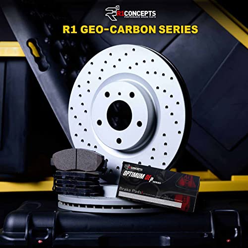 R1 Concepts Rear Brakes and Rotors Kit |Rear Brake Pads| Brake Rotors and Pads| Optimum OEp Brake Pads and Rotors|fits 2010-2017 Jaguar XF, XFR, XFR-S, XJ, XJR, XKR, XKR-S - Image 2