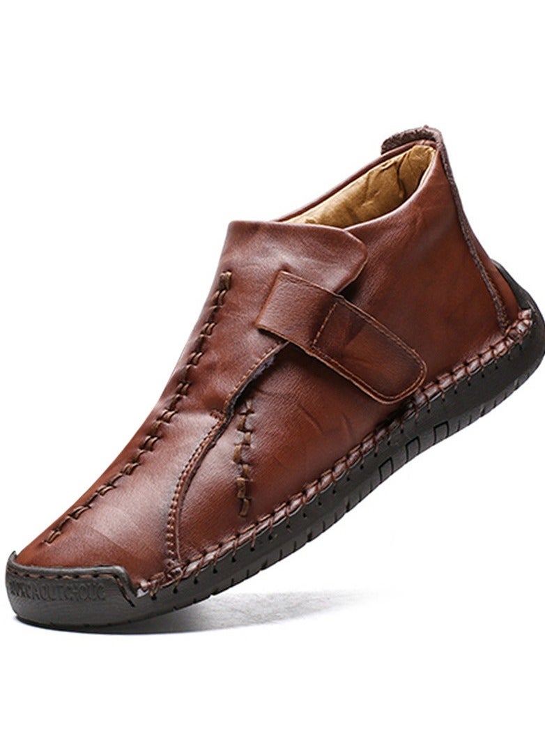 Loquat Winter Men's Handmade Casual High Top British Warm Short Boots  - Image 1