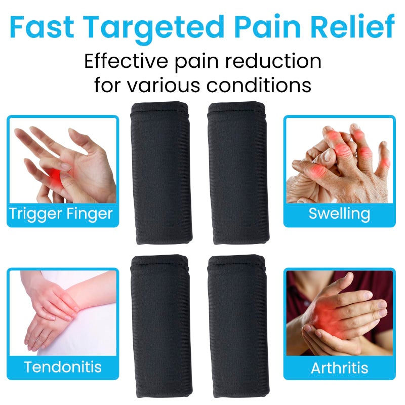 Arctic Flex Finger Ice Pack Sleeve - (5 Pk) Compression Sleeves for Arthritis, Trigger Finger & Pain Relief - Hot and Cold Gel Therapy Treatment for Joints & Thumb - Support Wrap for Swelling - Image 4