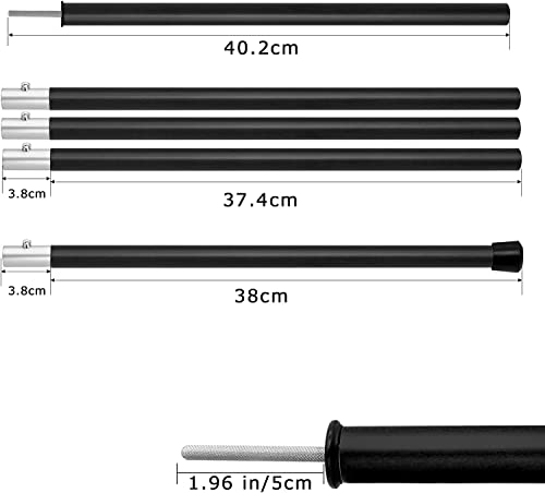 KOMCLUB Telescoping Tent Poles Tarp Poles 5-Section Adjustable Aluminum Rods for Tent Fly and Tarps Lightweight Replacement Adjustable Tent Poles for Outdoor Sport Camping 78Inch(Black) - Image 4