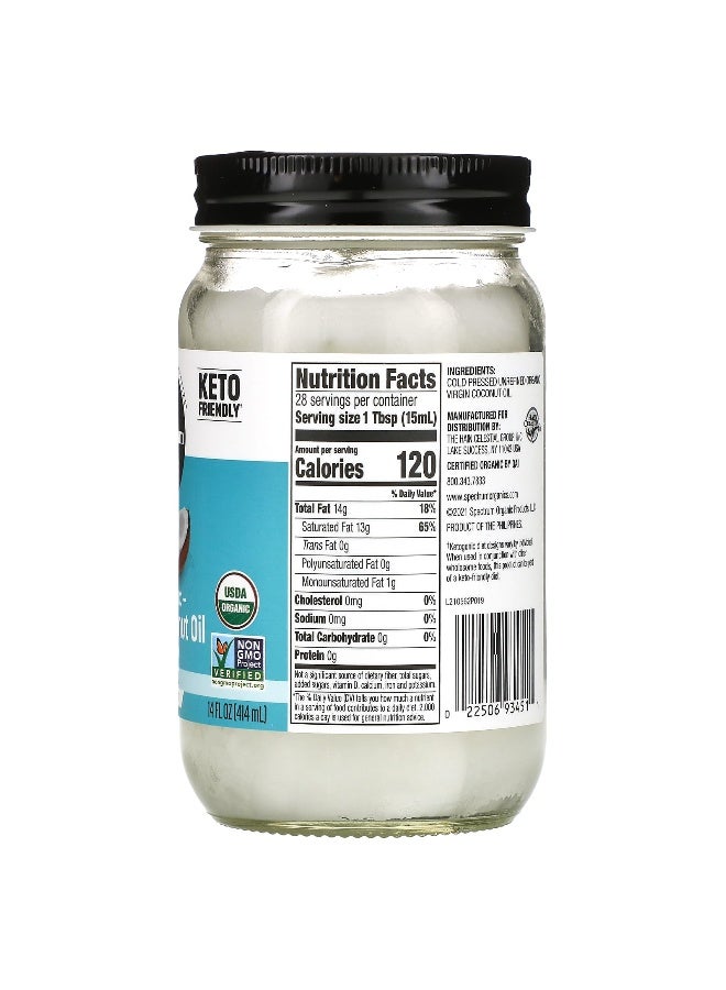 Spectrum Culinary Spectrum Culinary, Organic Virgin Coconut Oil, Unrefined, 14 fl oz (414 ml)  - Image 2