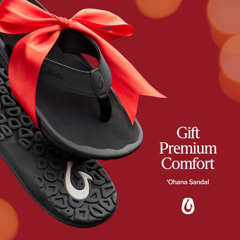 OLUKAI Ohana Men's Beach Sandals, Water Resistant Flip Flops, Arch Support & Comfort Fit, Lightweight & Durable, Enhanced Grip & Traction, Black/Black, 10 - Image 5